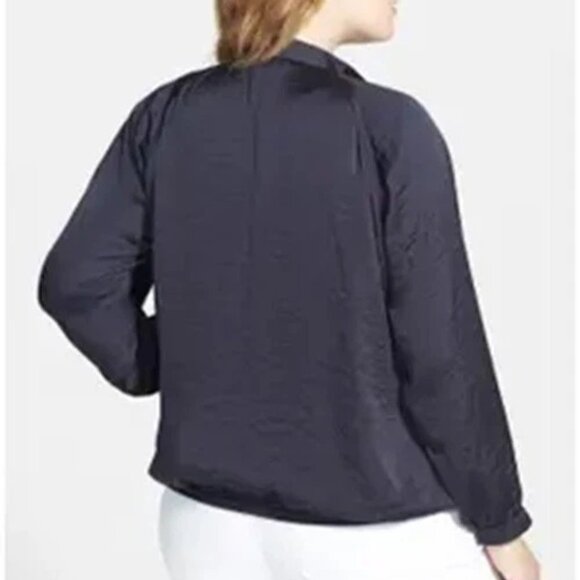 MICHAEL KORS Asymmetrical Oversized Zipper Front NAVY Jacket ( LARGE ) NWT  $160 - Picture 7 of 7